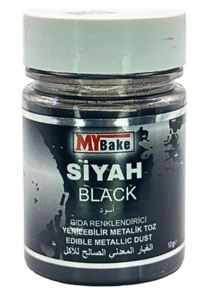 Yenilebilir Metalik Toz Boya 10 gr Siyah