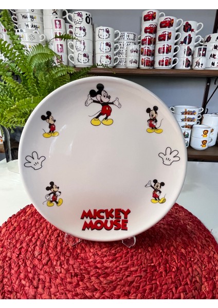 6 Parça Mickey Mouse Desen Porselen Çocuk Yemek Takımı Mama Seti