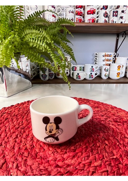 6 Parça Mickey Mouse Desen Porselen Çocuk Yemek Takımı Mama Seti