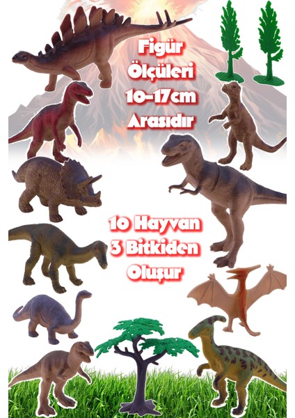 13 Parça Kovalı Oyuncak Dinozor Hayvanları Seti Hayvan Figür Oyuncağı Çocuk Zeka Gelişim Seti 6404 fiyatları