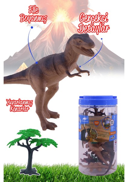 13 Parça Kovalı Oyuncak Dinozor Hayvanları Seti Hayvan Figür Oyuncağı Çocuk Zeka Gelişim Seti 6404 indirimleri