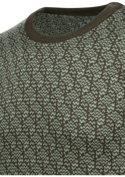 Erkek Kaba Örgü Sıfır Yaka Triko Kazak Desenli Kol ve Bel Lastikli Çelik Örgü Regular Kalıp - 5023C modelleri