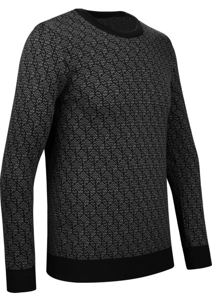 Erkek Kaba Örgü Sıfır Yaka Triko Kazak Desenli Kol ve Bel Lastikli Çelik Örgü Regular Kalıp - 5023C fiyatları