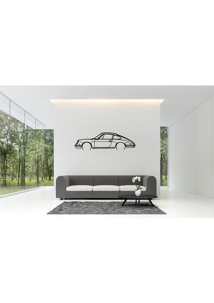 Porsche 911 912 Duvar Silüeti Süsü Tablo 2d 50CM 2d 50CM