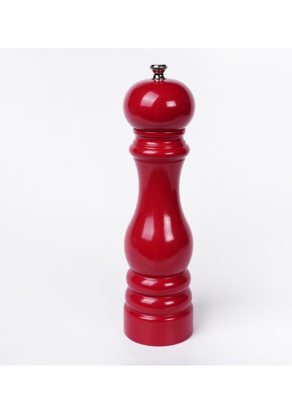 Glıos Koyu Kırmızı Ahşap Tuz ve Karabiber El Değirmeni Öğütücü Grinder 22 cm