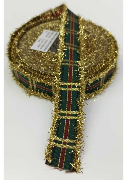 Sarı Simli Yılbaşı Kurdelesi 2,5 cm