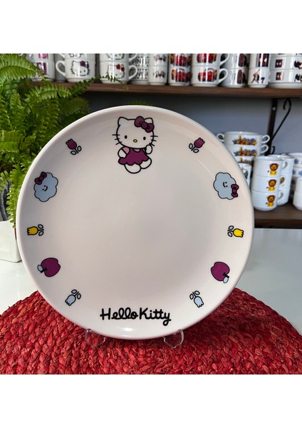 6 Parça Hello Kitty Desen Porselen Çocuk Yemek Takımı Mama Seti