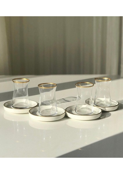 12 Parça Modern Gold Istanbul Çay Takımı
