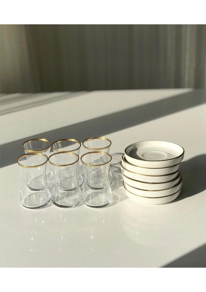 12 Parça Modern Gold Istanbul Çay Takımı fiyatları