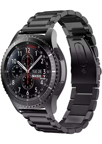 Huawei Watch Gt5 46MM Uyumlu Paslanmaz Döküm Çelik Metal Baklalı Kordon