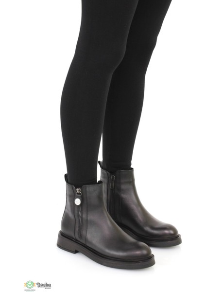 Kadın Hakiki Deri Ortopedik Klasik Tarz Bağcıksız Günlük Bot M25/KB1527