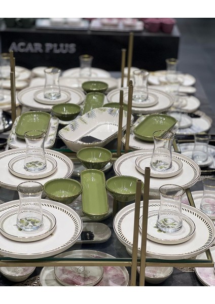 37 Parça Modern Green Flower Kahvaltı Takımı fiyatları