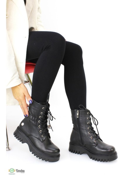 Kadın Hakiki Deri Ortopedik Kalın Taban Postal Bot M25/KB1815 indirimleri