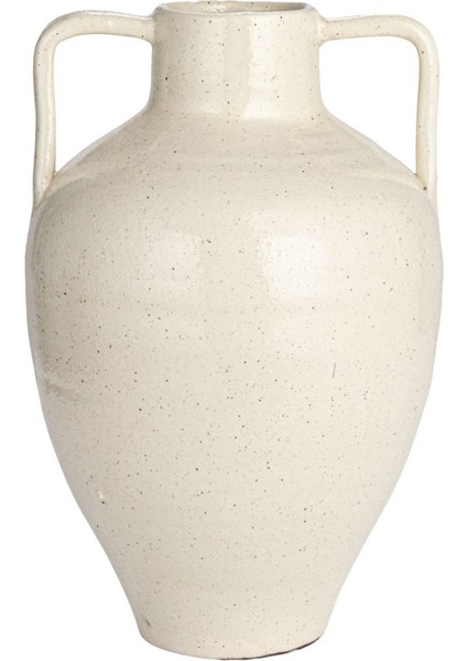 El Yapımı Soyut Yüz Terracotta Vazo