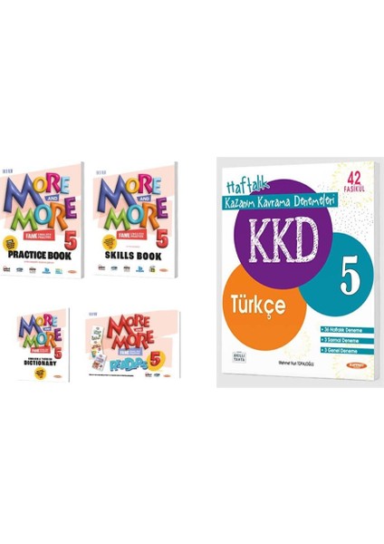 Kurmay Elt 5. Sınıf More More Practice Book Seti 2025 ve Kurmay Yayınları 5. Sınıf Türkçe Kkd 42 Fasikül Haftalık Kazanım Denemeleri - AYTen Karagöz
