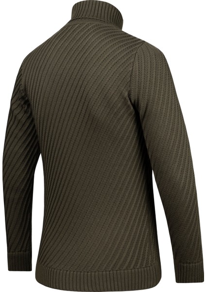 Erkek Tam Balıkçı Triko Kazak Desenli Kol ve Bel Lastikli Çelik Örgü Regular Kalıp - 5024E fırsatları