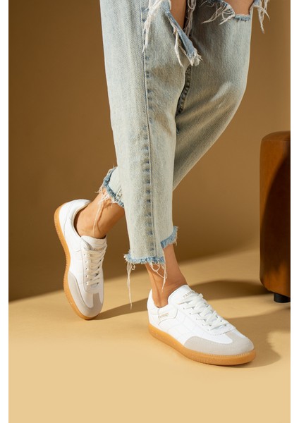 Dikiş Detaylı Rahat Taban Bağcıklı Kadın Sneakers 001-1007-24z