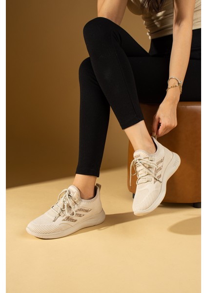 Bağcıklı Triko Rahat Taban Kadın Sneakers 001-0022-24Z fiyatları