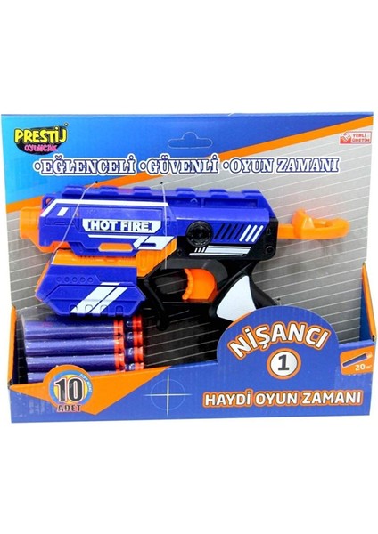 Lokal Marketing Nişancı 1 Sünger Dart Atan Oyuncak ( 10 Dart) 275 x 22 x 5 cm - LKM2792-2695