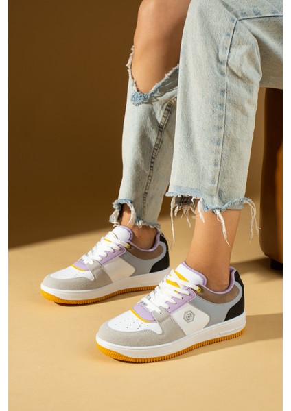 Bağcıklı Kaymaz Kırılmaz Taban Konforlu Kadın Sneakers 001-2100-MLILA