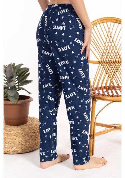 Kadın Love Desenli Süettek Alt Lacivert modelleri