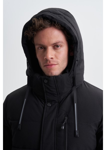 Caz 1060 Kapşonlu Cep Detaylı Kalın Erkek Kaban modelleri