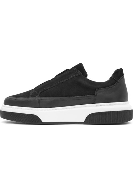 Erkek Siyah Süet Deri Sneaker 24WFD641310