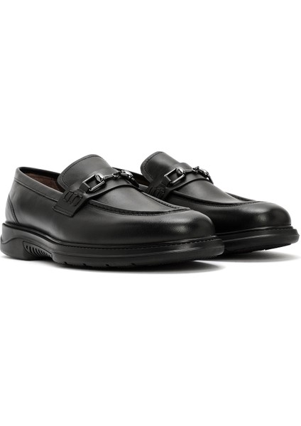 Erkek Siyah Deri Casual Loafer 24WFD602418 modelleri