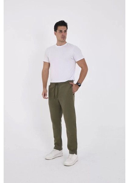 Unisex Üç Iplik Basic Eşofman Pantolon - Haki