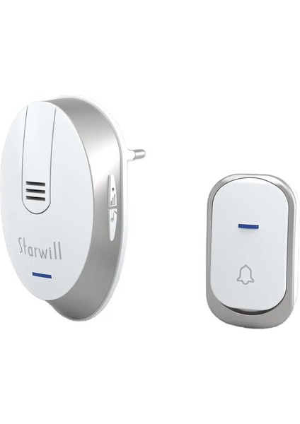 Starwill Priz Beslemeli 32POL. Melodi Kablosuz Zil Kapı Zili 220V, 433MHZ Kablosuz Kapı Zili