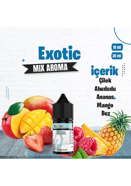 Exotic Mix Aroma Çilek Ahududu Ananas Gıda Aroması 10 ml
