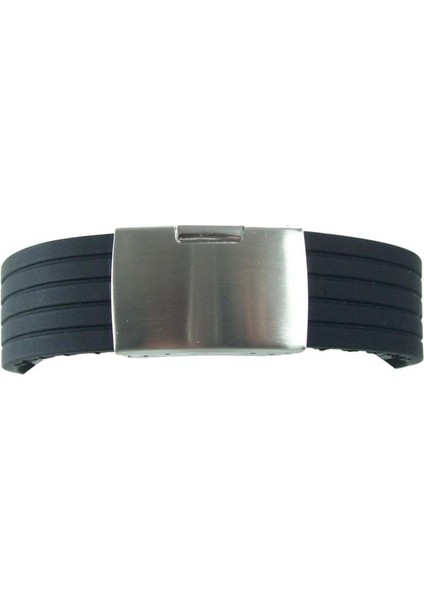 Siyah Klipsli Kauçuk Silikon Saat Kordonu 20MM Akıllı Pimli Spor Saat Kayışı modelleri