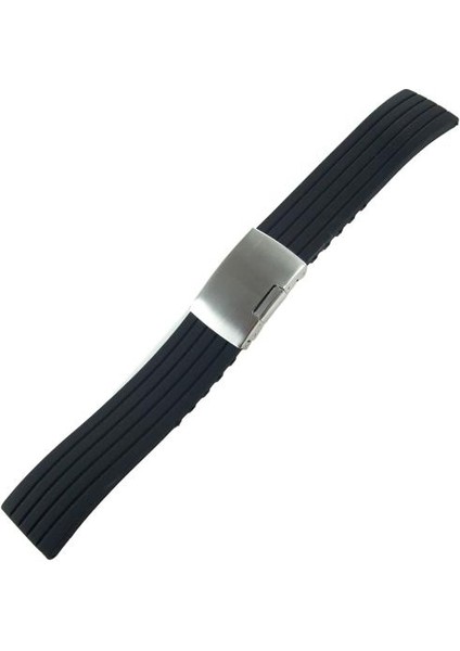 Siyah Klipsli Kauçuk Silikon Saat Kordonu 20MM Akıllı Pimli Spor Saat Kayışı fırsatları