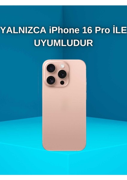 iPhone 16 Pro Uyumlu Darbelere Karşı Korumalı Magsafe Özellikli Beyaz Detaylı Sararmaz Şeffaf Kılıf
