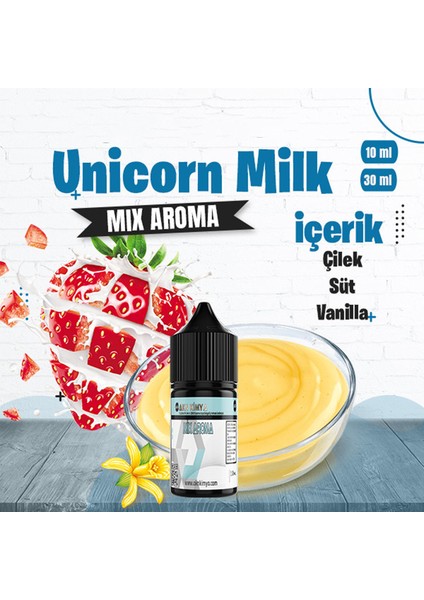 Unicorn Milk Cutwood Mix Aroma Çilek Süt Vanilya Gıda Aroması 10 ml