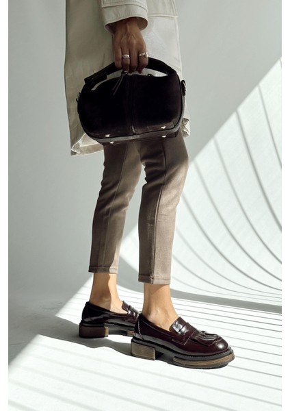 Eros Koyu Kahverengi Hakiki Deri Loafer fiyatları