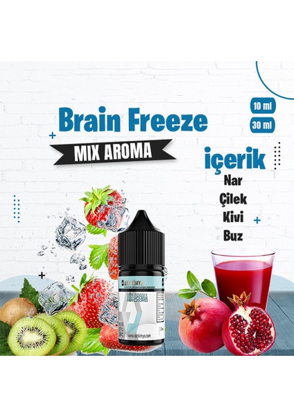 Brain Freeze Naked Mix Aroma Nar Çilek Kivi Buz Gıda Aroması 10 ml