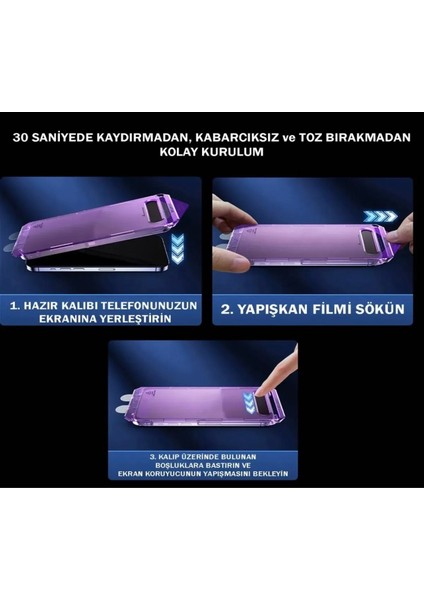 Empo Cases Apple iPhone 15 Plus Uyumlu Çekmeli Ekran Koruyucu Takma Aparatlı Kolay Kurulum