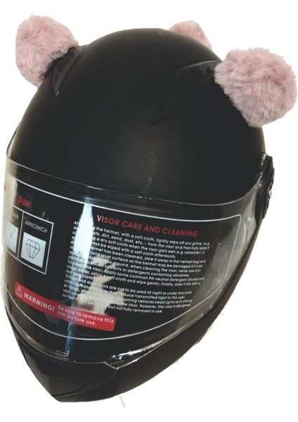 Peluş Kask Kulağı (Jk-P1) Panda Kulak - Pembe