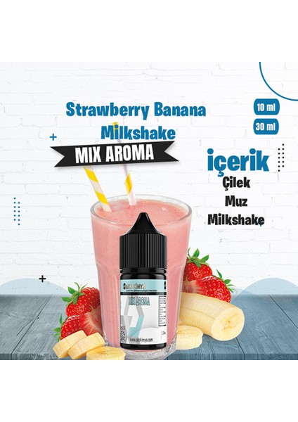 Strawberry Banana Milkshake Mix Aroma Çilek Muz Gıda Aroması 10 ml