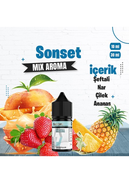Sonset Man Mix Aroma Şeftali Çilek Ananas Gıda Aroması 10 ml