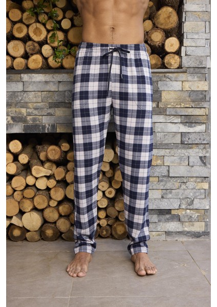 Ekose Desen Pamuk Tek Alt Pijama