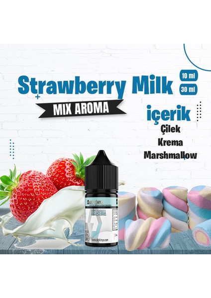 Strawberry Milk Mix Aroma Çilek Süt Gıda Aroması 10 ml