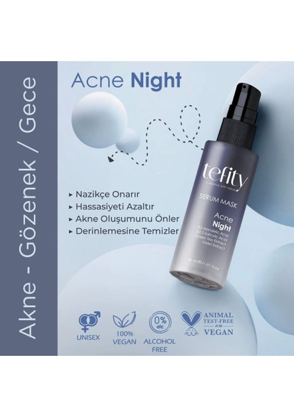 Acne Night Serum Mask : Akne ve Gözeneklere Karşı Etkili Serum Maske / Gece