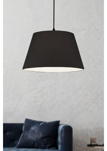 North Home Konik Kumaş Büyük Boy Tavan Sarkıt Avize Siyah