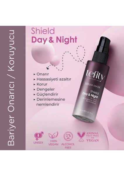 Shield Day & Night Serum Mask : Nemlendirici, Cilt Bariyerini Güçlendirici, Koruyucu