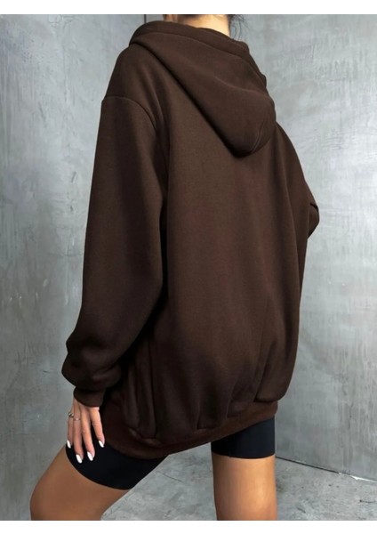 Büyük Beden Özel Tasarım Kapüşonlu Tam Fermuarlı Süper Oversize Battal Kadın Ceket-Sweatshırt fiyatları
