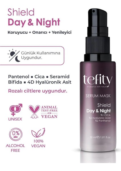 Shield Day & Night Serum Mask : Nemlendirici, Cilt Bariyerini Güçlendirici, Koruyucu