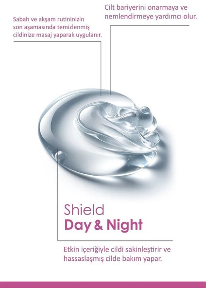 Shield Day & Night Serum Mask : Nemlendirici, Cilt Bariyerini Güçlendirici, Koruyucu