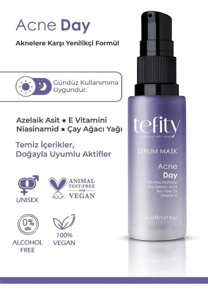 Acne Day Serum Mask Akne ve Gözeneklere Karşı Etkili Gündüz Kullanımı için Geliştirilmiş Serum Maske